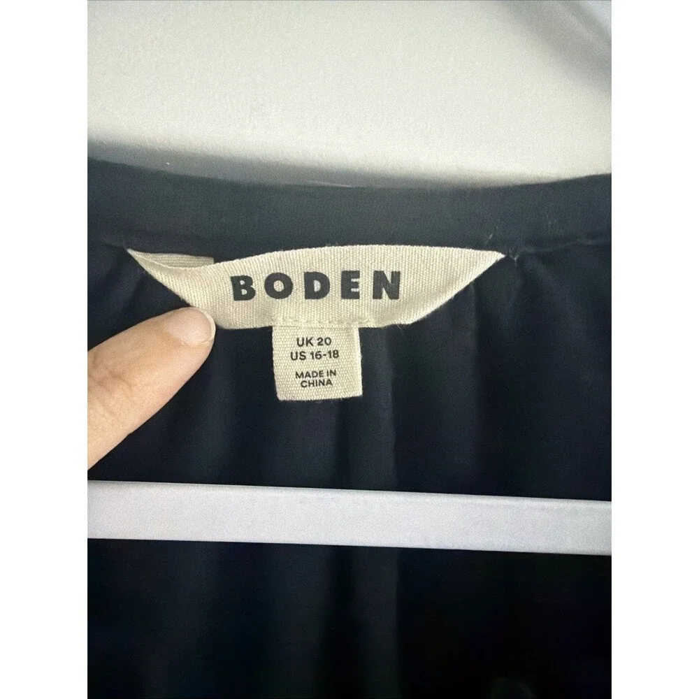 Boden Black Eden Broderie Jersey Shirt US16-18